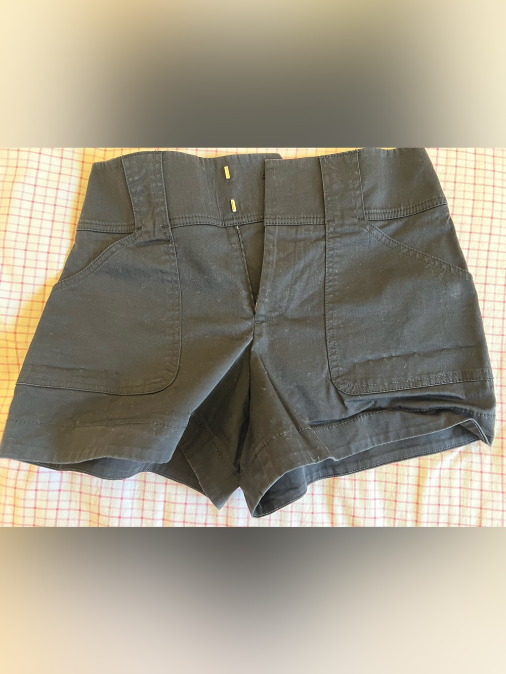 Club Monaco Black High-Waist Cotton Shorts